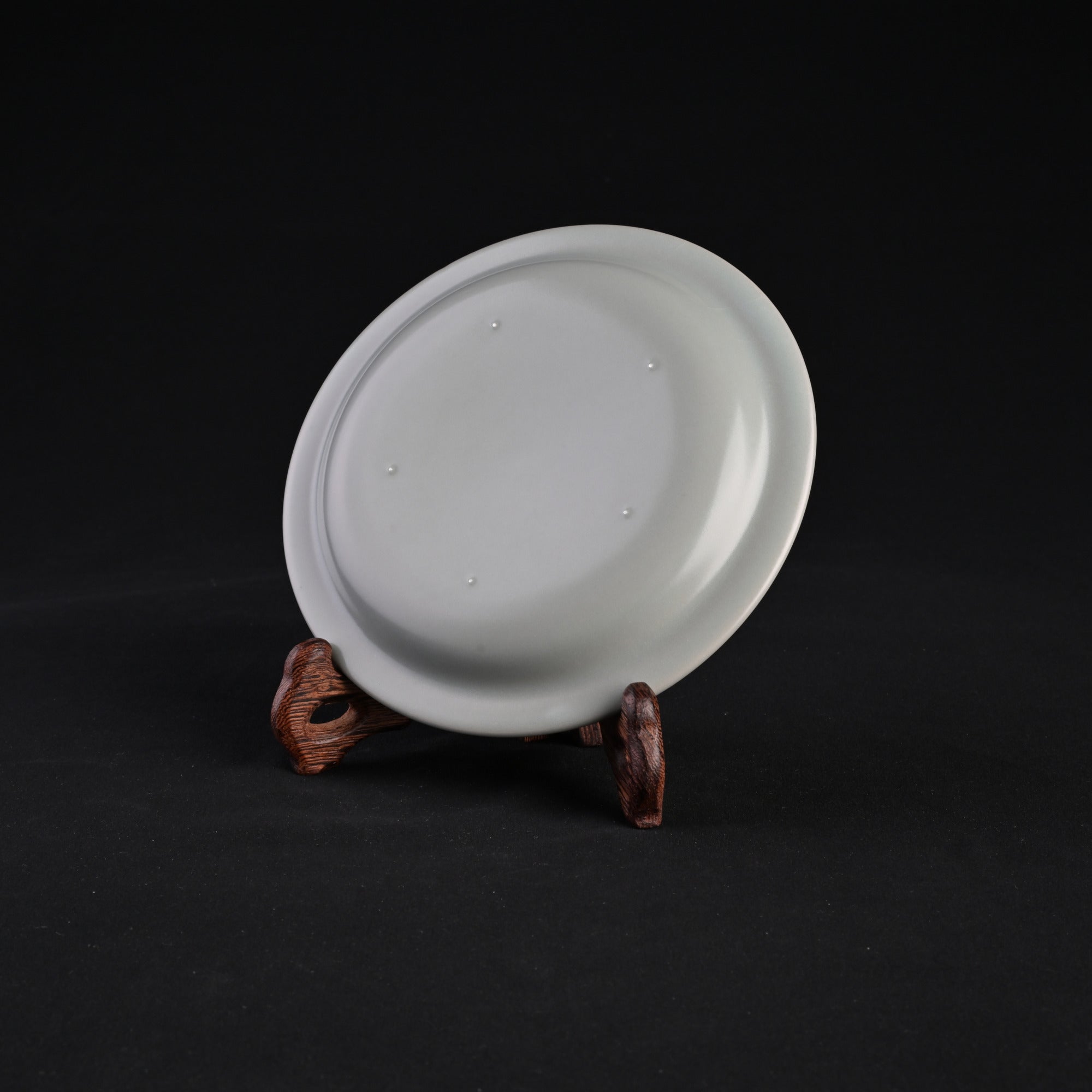 Refired Powder Blue Glaze Folded-Rim Plate