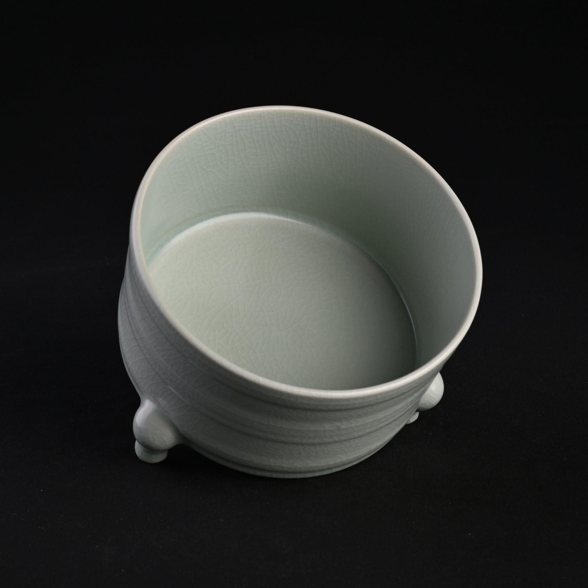 Natural Mineral Powder Blue Glaze String-Pattern Jar