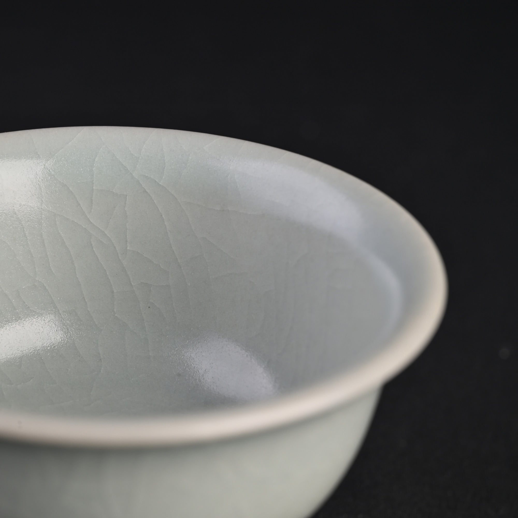 Refired Powder Blue Glaze Stemmed Cup