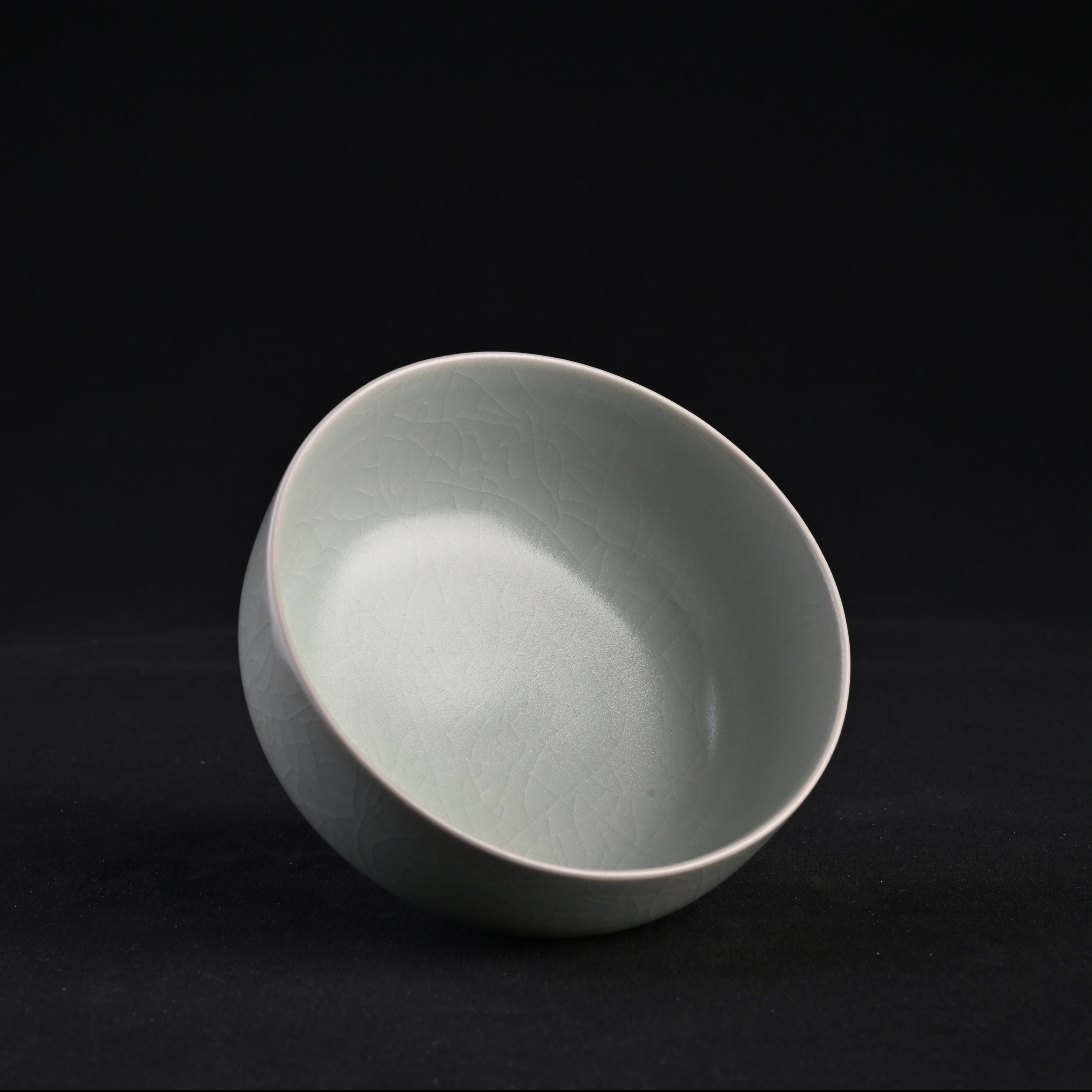Re-fired Powder Blue Glaze Arhat Tea Bowl