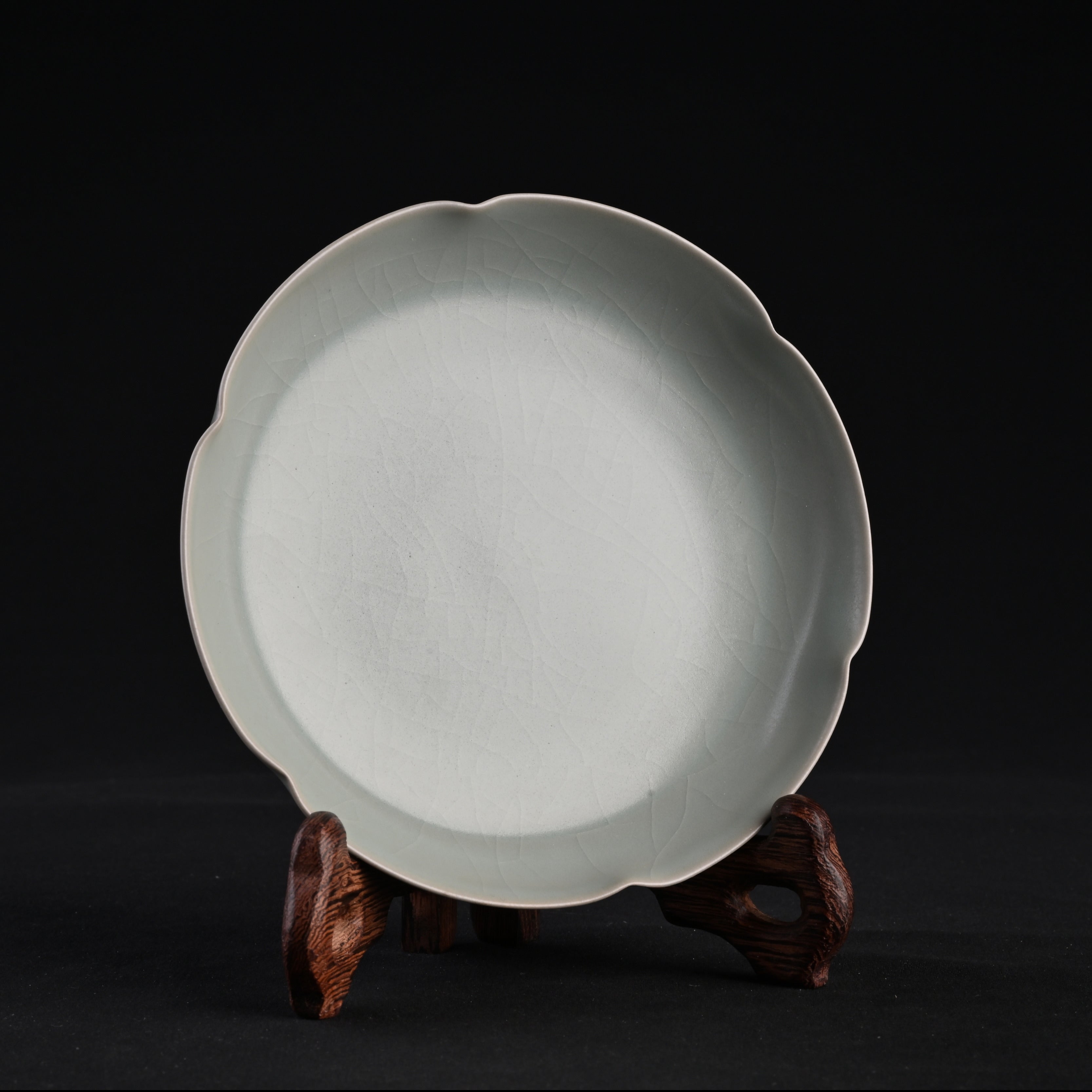 Natural Mineral Powder Blue Glaze Aoi-Mouth Bowl