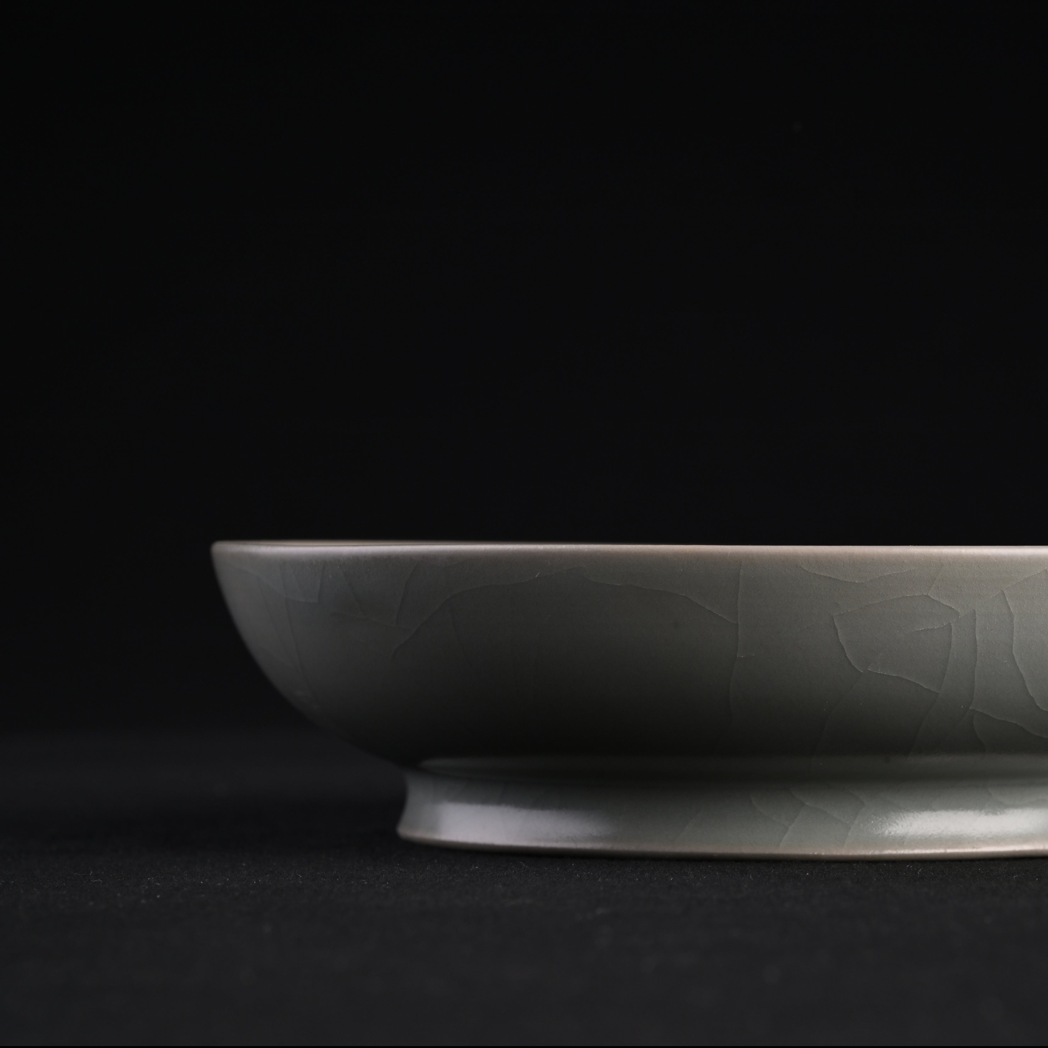 Natural Mineral Powder Blue Glaze Round-Foot Bowl