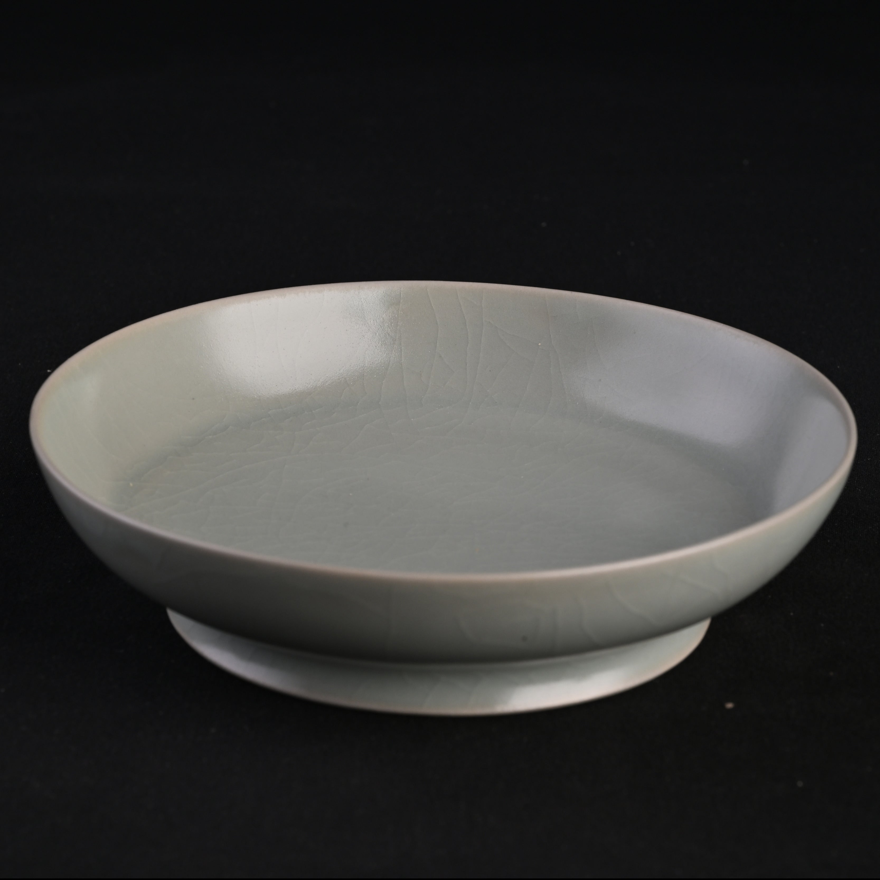 Natural Mineral Powder Blue Glaze Round-Foot Bowl