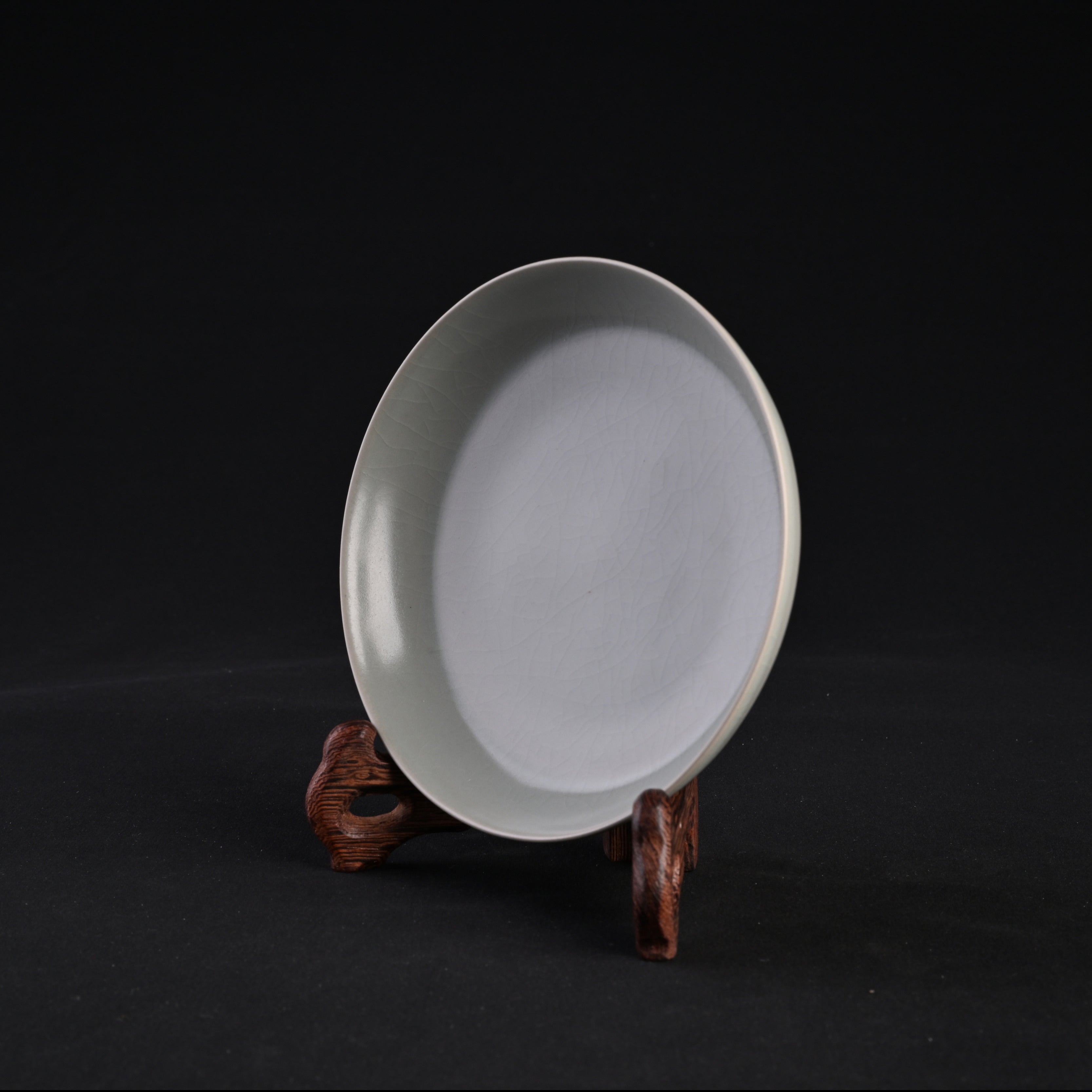 Natural Mineral Powder Blue Glaze Round-Foot Bowl
