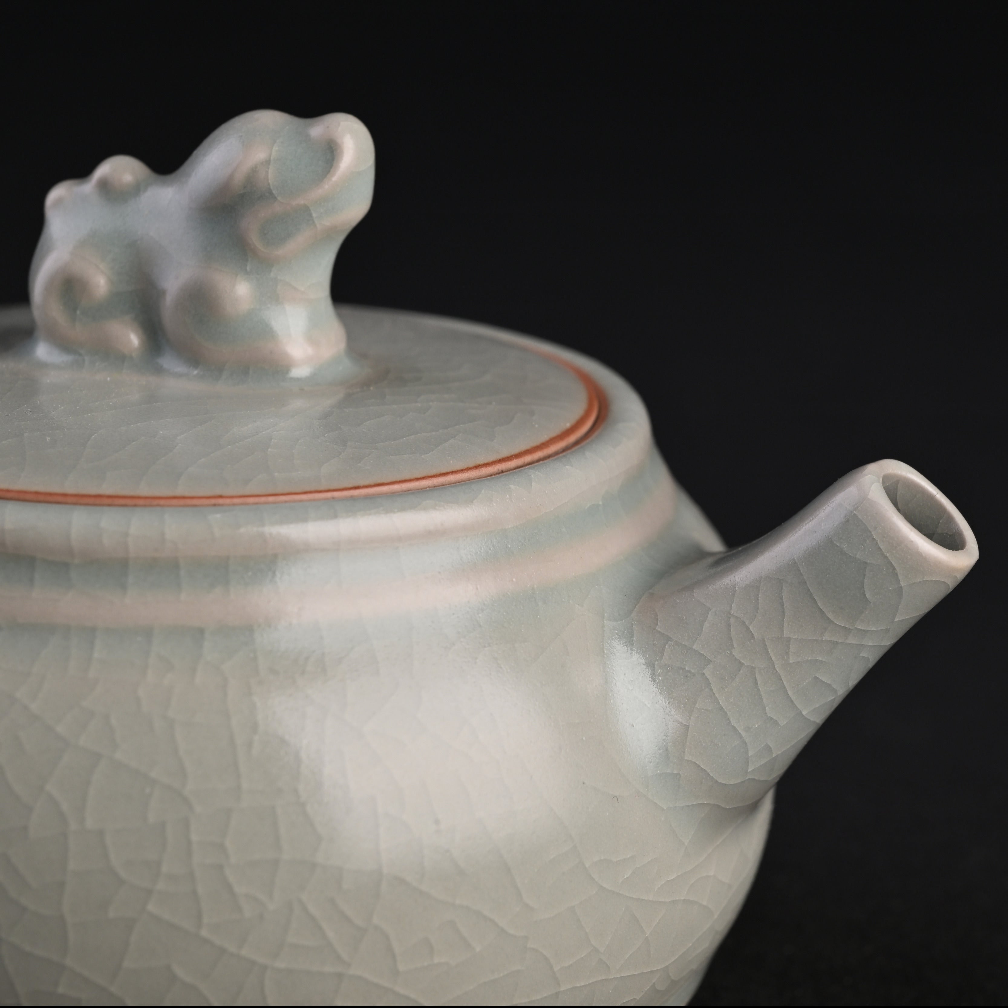 Refired Powder Blue Glaze Xiangtian Teapot