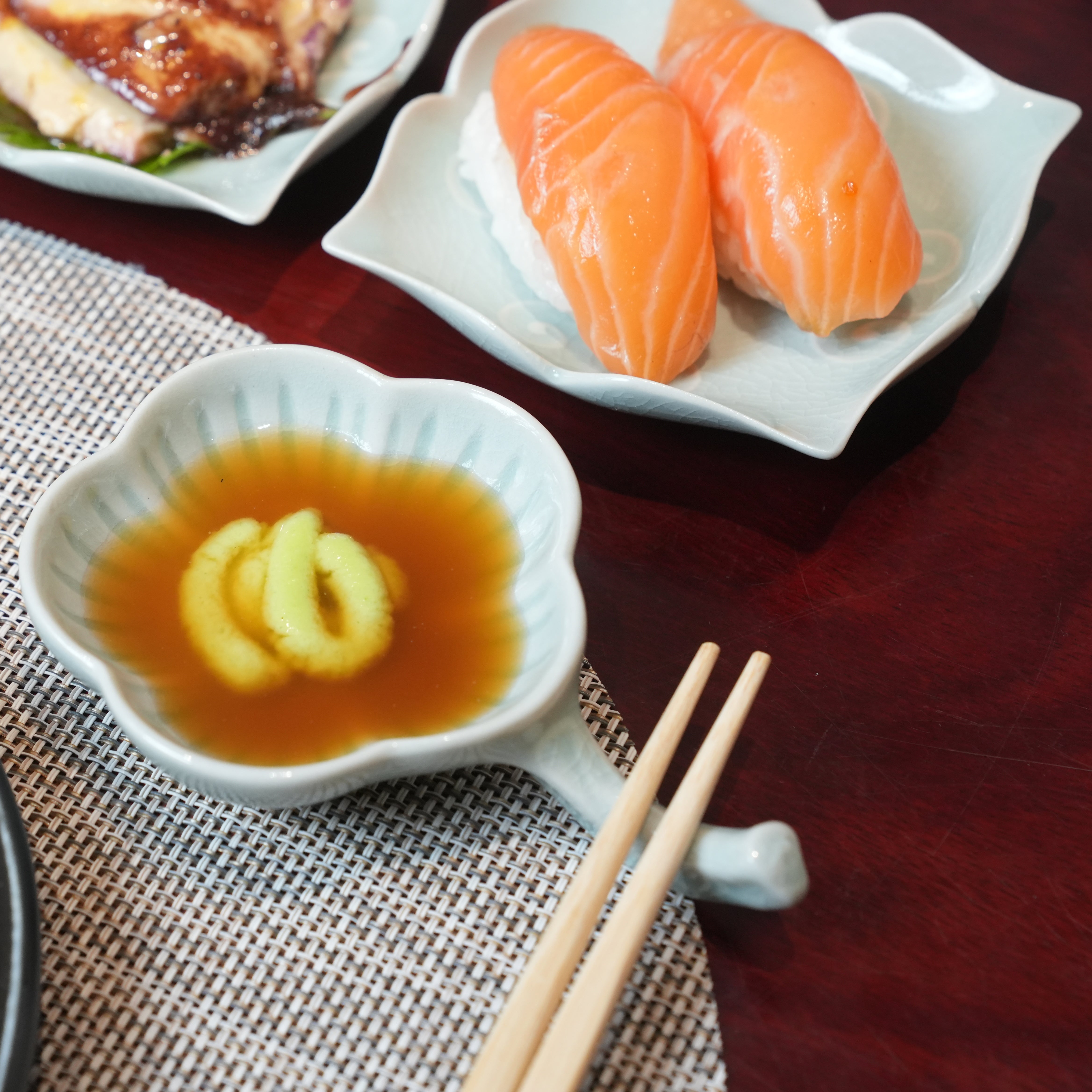天然鉱物 青緑釉 蓮の葉小皿